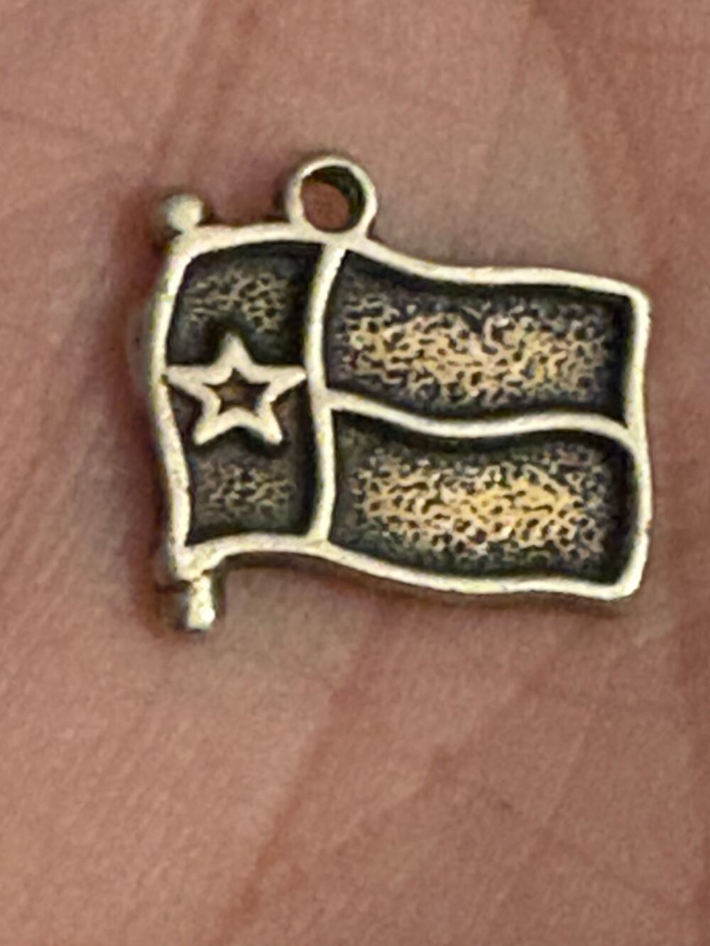 VINTAGE Sterling Silver Texas Flag Charm or Pendant 925